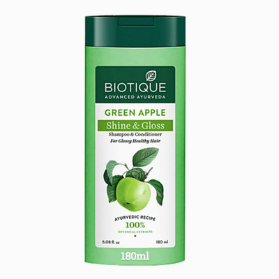 BIOTIQUE Green Apple Shine & Gloss Shampoo & Conditioner 180ml(180 ml)