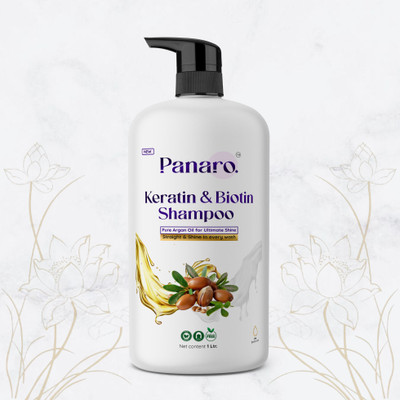 PANARO Keratin & Biotin Shampoo | With Keratin and Argan Oil | Sulphate Free(1 L)