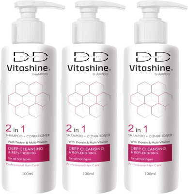 transrepair VITASHINE 2 IN 1 SHAMPOO + CONDITIONER FOR SHINY HAIRS PACK OF 100ml x 3(300 ml)
