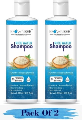 brownbee Rice Shampoo -Strength & Growth Formula ,Anti Dandruff Shampoo (400 ml)(400 ml)