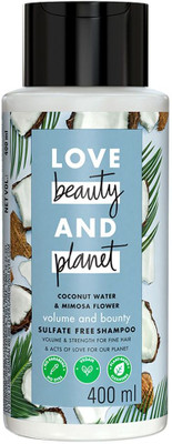 Love Beauty And Planet Coconut Water and Mimosa Flower Sulfate Free Volume and Bounty Shampoo(400 ml)