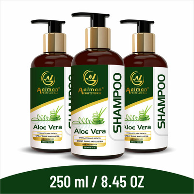 Aalman Professional Aloe Vera Shampoo For Hydration and Soothing Scalp for Dry Weak, Dull Hair C-3(250 ml)