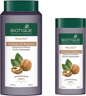 BIOTIQUE Walnut Shampoo 340 ML & Walnut Shampoo 180 ML(520 ml)
