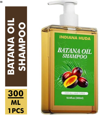 INDIANA HUDA Ayurvedic Batana Oil Shampoo – Men & Women Anti-Hair Loss Formula – 300ML(300 ml)