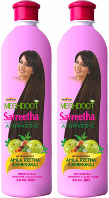 MEGHDOOT Ayurvedic Satreetha Shampoo for Dandruff and Scalp Acne 400ml Pack of 2(800 ml)
