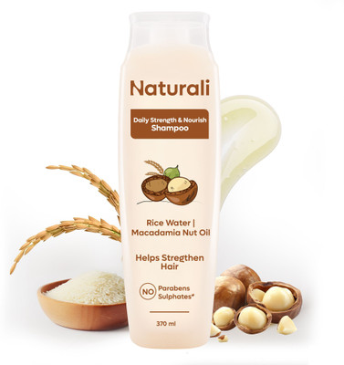 Naturali Rice Water Shampoo for Frizzy and Dry Hair | Sulphate & Paraben Free | For Women(370 ml)