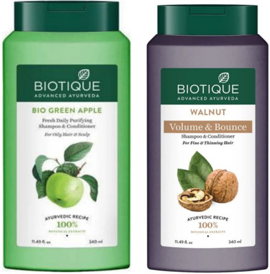 BIOTIQUE Walnut & Green Apple Shampoo 340Ml (Set 2)(680 ml)