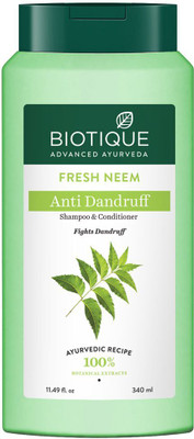 BIOTIQUE Fresh Neem Anti Dandruff Shampoo & Conditioner | Controls Dandruff & Dryness(340 ml)