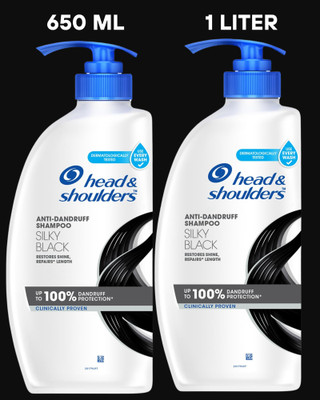 Head and Shoulders Silky Black Anti Dandruff Shampoo 650ML-1L(1650 ml)