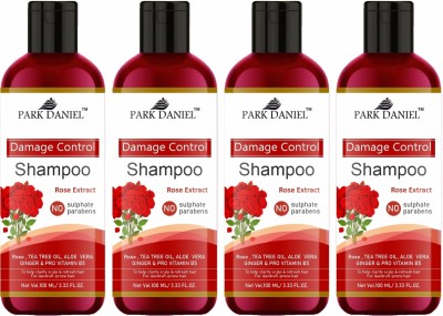 PARK DANIEL Damage Control Shampoo with Rose Extract for Hair Growth Pack 4 of 100ML(400 ml)