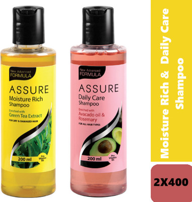 ASSURE Moisture Rich &Daily Care Shampoo enriched with avocado oil and rosemary 400ml(400 ml)