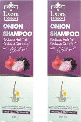 DOOMSDAY LXORA ONION SHMAPOO FOR STRONG & CONTROL HAIR FALL HAIRS PACK OF 200ml x 2(400 ml)