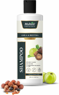 Multani Naturals Amla & Reetha Hair Shampoo | Anti-Hair Fall | SLS & Paraben Free -(650 ml)