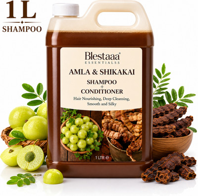 blestaaa essentialss Herbal Amla Reetha Shikakai Shampoo for Natural Hair Care(1 L)
