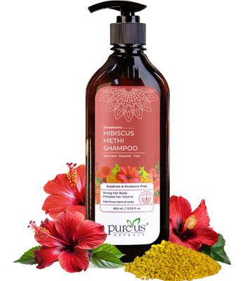 Pureus Herbals Shreekesha Hibiscus Shampoo for Hair Fall Control – Sulfate-Free & Paraben-Free(400 ml)