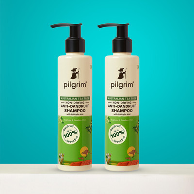 Pilgrim Australian Tea Tree Non-Drying Anti-Dandruff Shampoo Pack of 2(400 ml)