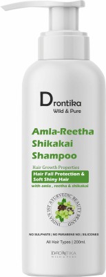 DRONTIKA WILD & PURE Amla Reetha Shikakai Herbal Shampoo for Hair Growth, Anti Hairfall & Dandruff(200 ml)