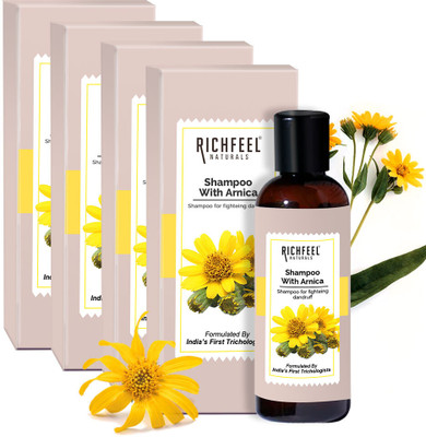 RICHFEEL Arnica Anti Dandruff Shampoo| Clear & Healthy Scalp |100 ml(Pack of 4)(400 ml)