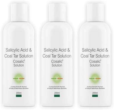 salve Cosalic Coal Tar Shampoo For Dandruff and Dry, Itchy & Flaky Scalp (Pack of 3)