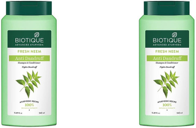 BIOTIQUE FRESH NEEM ANTI DANDRUFF SHAMPOO 340 ML X 2 SET(680 ml)