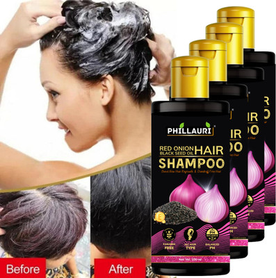 Phillauri Onion & Black Seed Shampoo with Vitamin E - Helps control hair fall(400 ml)