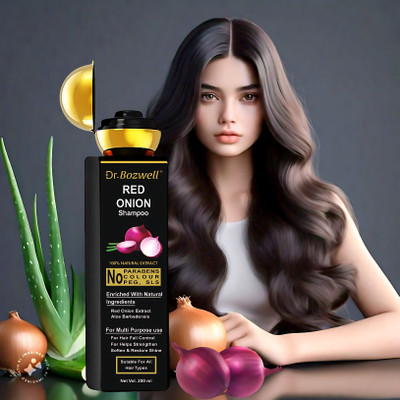 Dr.bozwell Red Onion Shampoo For Smooth and Silky, Anti Dandruff for All Type Hair(200 ml)