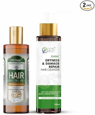 FYTIKA HEALTHCARE PRODUCTS Fytika Lush Lock Hair Oil + Dryness and Damage Repair Hair Cleanser - Combo Pack(400 ml)