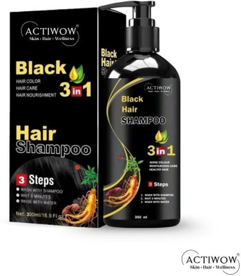 ACTIWOW Black Hair Shampoo for Deep Shine Revival Shampoo(300 ml)