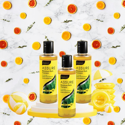 ASSURE Moisture Rich Shampoo Enriched with Green Tea Extract pack of 3(600 ml)