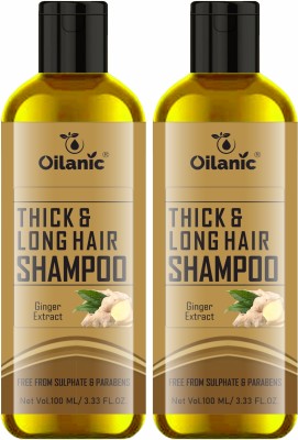 Oilanic Thick & Long Hair shampoo ( With Ginger Extract ) Combo Pack Of 2 ( 200ml )(200 ml)