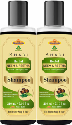 Premium Khadi Neem & Reetha Shampoo -Pack of 2(420 ml)