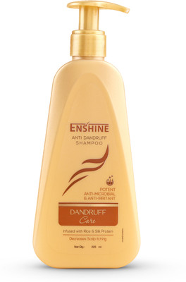 Enshine Anti Dandruff Shampoo| Potent Anti-Microbial| Enriched with Rice & Silk Protein(225 ml)