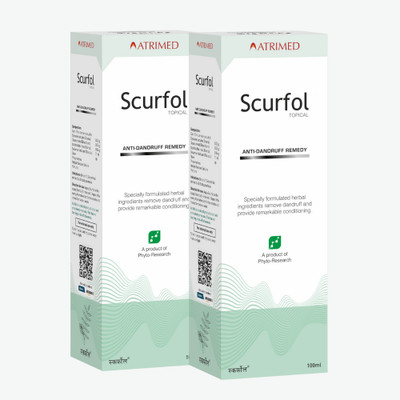 Atrimed Scurfol Shampoo | Anti-Dandruff Remedy | Pack of 2(200 ml)