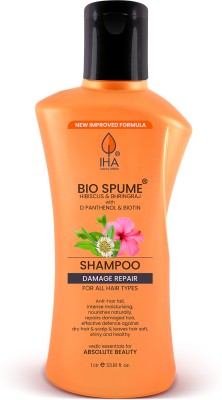 IHA Biospume Ayurvedic Herbal Shampoo - Anti Hairfall, Damage Intensive Repair Dry Hair Shampoo with Natural Extracts of Hibiscus, Henna & Bhringraj (1000 ML, Pack of 1)(1000 ml)