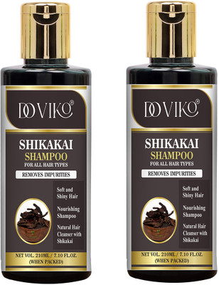 Doviko Natural Shikakai Shampoo - Pack of 2(420 ml)