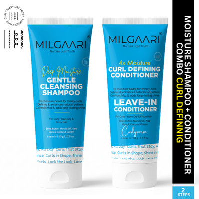 milgaari Deep Moisture Curl Defining Shampoo & 4x Moisture Leave-In Conditioner Duo(100 ml)