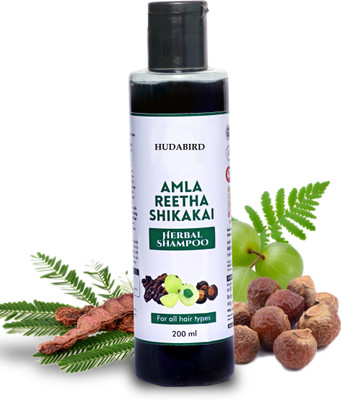 Hudabird Pure NATURAL Amla Reetha Shikakai Hair Cleanser/Shampoo(200 ml)