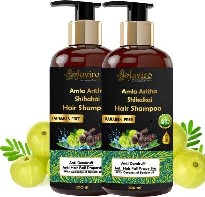 javiro Amla Reetha Shikakai Herbal Shampoo for Hair Growth, Anti Hairfall & Dandruff(400)