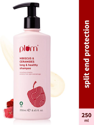 Plum Hibiscus & Ceramides Long & Healthy Shampoo|Conditions Hair,Prevents Split Ends(250 ml)