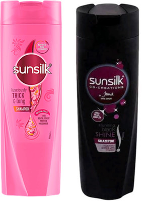 SUNSILK Lusciously Thick & Long Shampoo 171ml + black shampoo 169ml(340 ml)