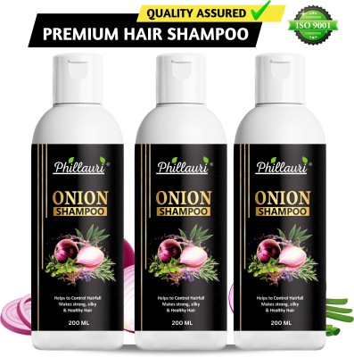Phillauri Onion Hair Shampoo for Hair Fall Control and Anti Dandruff 200ml(600 ml)