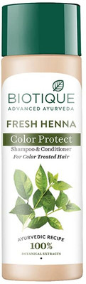 BIOTIQUE Fresh Henna Color Protect Shampoo & Conditioner For Color Treated Hair, 120 ml(120 ml)