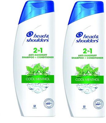 HEAD & SHOULDERS 2 in 1 Cool Menthol Anti Dandruff Shampoo + Conditioner 340ml Each 2pcs(680 ml)