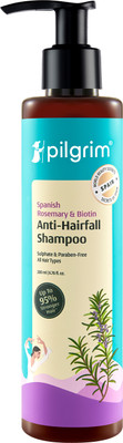 Pilgrim Spanish Rosemary Biotin Shampoo for Men & Women|Reduce Hair loss & Breakage(200 ml)