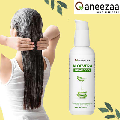 Qaneezaa Original Natural Aloe vera Shampoo Smoother & Shiner Hair Daily Usages(200 ml)