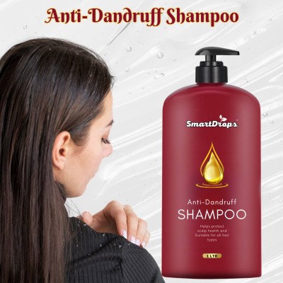 smartdrops Anti-Dandruff Shampoo for Hair Growth & Hair Fall Control Men And Women(1 L)