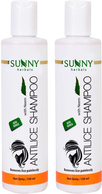 SUNNY Anti Lice Shampoo With Neem & Camphor For Lice & Eggs pack of 2 x150 ml(300 ml)