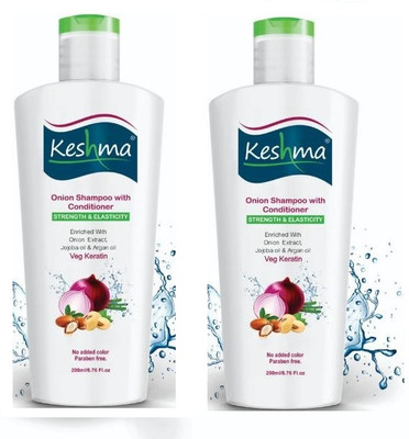 KESHMA ONION SHAMPOO WITH CONDITIONER (200ML * 2 COMBO PACK)(400 ml)