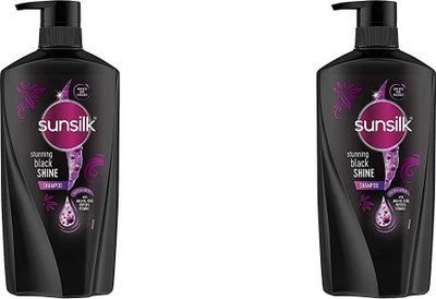 SUNSILK STUNNING BLACK SHINE SHAMPO 650 X(PACK OF 2)(1294 ml)