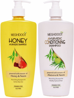 MEGHDOOT Honey & Conditioning Ayurvedic Shampoo Combo(800 ml)